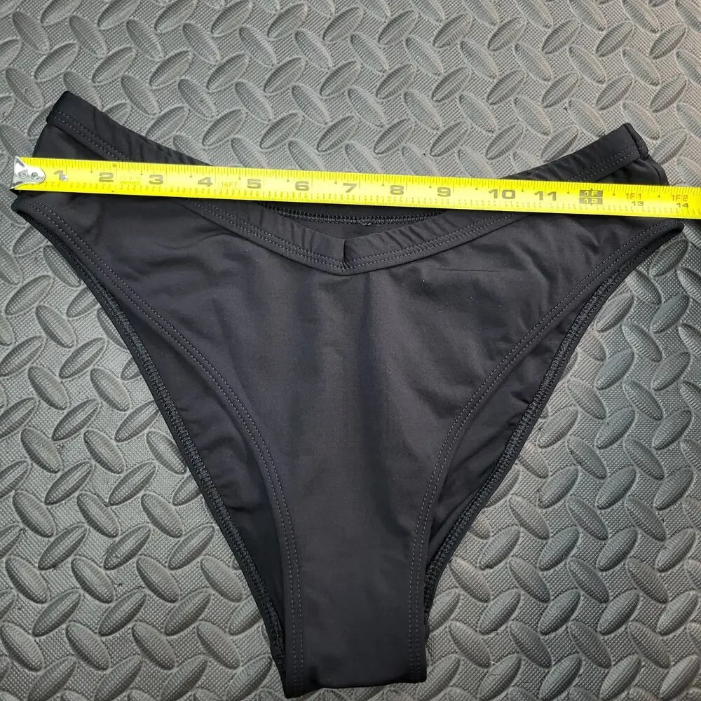 Victoria’s Secret PINK Bikini Bottom Black Logo No Size Tag Swim